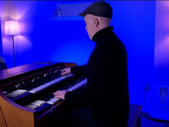 Bryan playing the Hammond A100 organ.