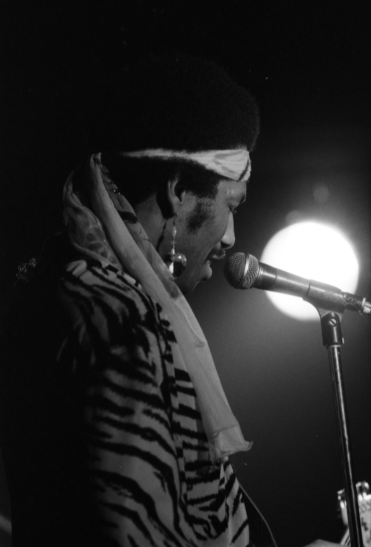 Curtis as Jimi Hendrix in 1985 tribute Purple Haze.