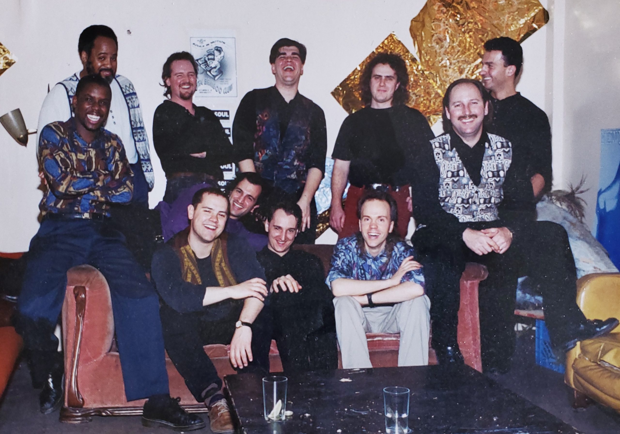 The Soul Foundation in the dressing room at The Bamboo Club, Feb 1995